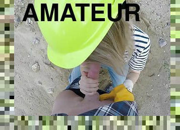 Lily Se Donne A Un Ouvrier Sur Un Chantier De Construction - Lily Jack Amateur