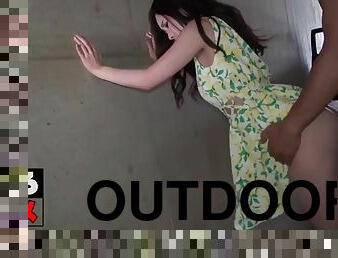 Calling fucked outdoors