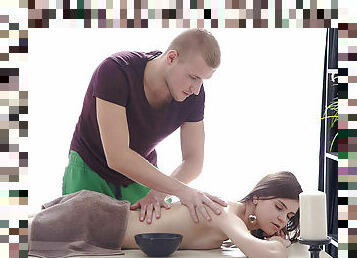 This masseuse was gentle with young Tatjana so she could enjoy her first anal sex