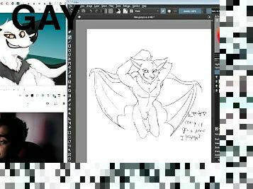 I Drew a Naked Bat Boy ???? (Patreon censor)