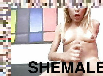 Sexy Blonde Shemale In Solo Fun By -SiNNE-