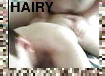 Hairy bear fucks twink at home