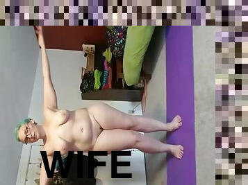 Wife nude stretching