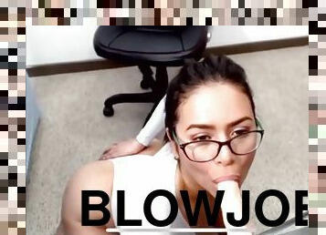 Sexy Latina gives dildo great boob job and blow job