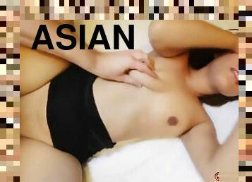 Asian Sex Diary - Asian hottie gets fucked and facialized by big white dick