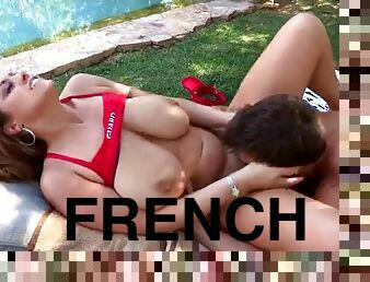 Nice breasty French Eva Notty in public