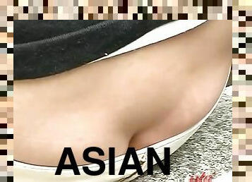 Asian girls in tight low rise jeans.
