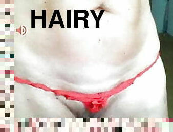 Illymaus, hairy granny in red panties