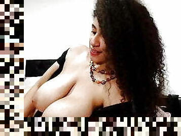 Busty Afro Latina Lorene sucks nipples and rubs pussy