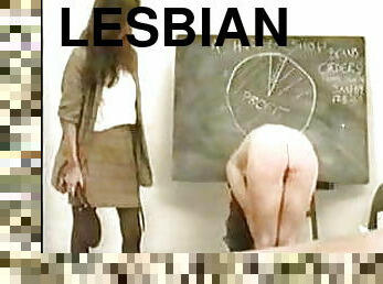 lesbisk, sjef, spanking