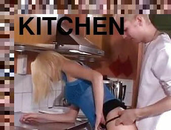 Sex in the kitchen with teenage Swedish girl