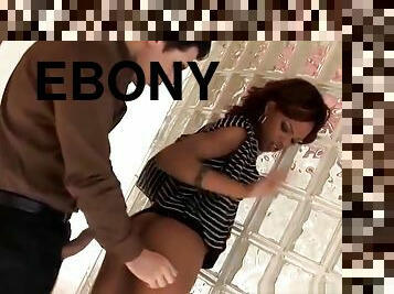 Juicy ebony babe got an anal drilling