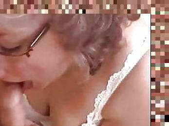 Hot milf with glasses get a big facial