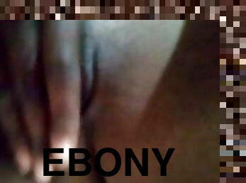 My ebony skinny slut masturbates for me 