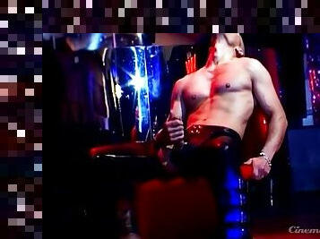 Male strippers dance and jerk off for an audience