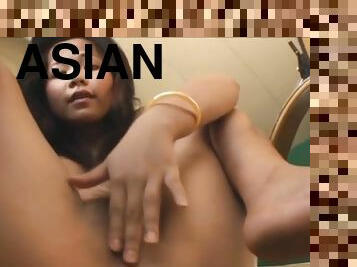 Close up of Asian masturbation