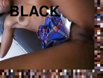 Black teen loves big black cock in her pussy