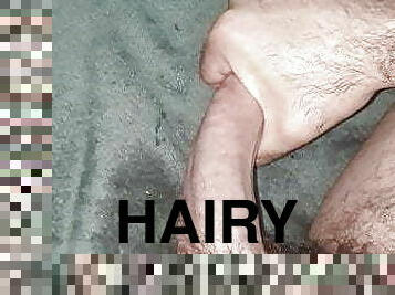 Masturbating my hard ugly hairy cock