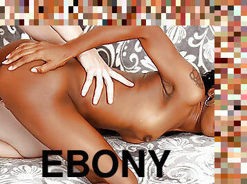 Tiny Ebony Cutie Shyra Foxx Stretched With a Big Ivory Dong