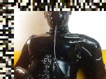 black heavy rubber woman wanks