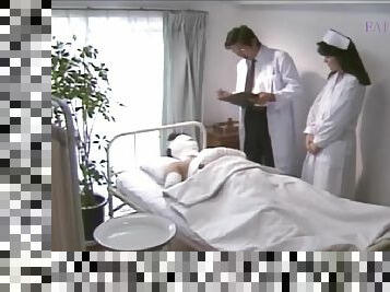 Nice Japanese nurse gives him head and jerks him off