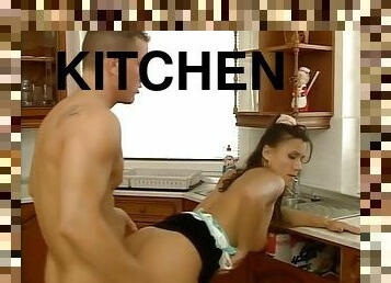 Ass fucking on the kitchen sink