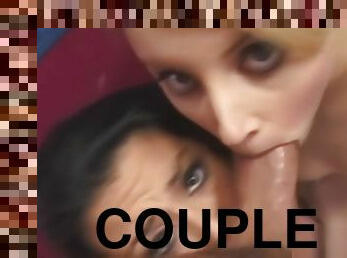 A couple of teens kissing and tonguing