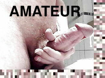 Cumshot in bathroom