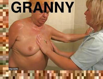 OldNanny Chubby granny bathed and then has threesome