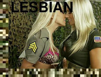Naughty female cops strip down for some lesbian fun