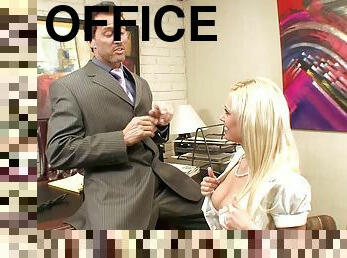 Angelina Ash gets nailed in the office table hardcore