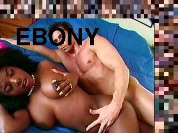 Ebony Jordan McKnight sucks and rides white dick before getting facial