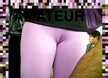Amazing homemade reality cameltoe video shooted in a bus
