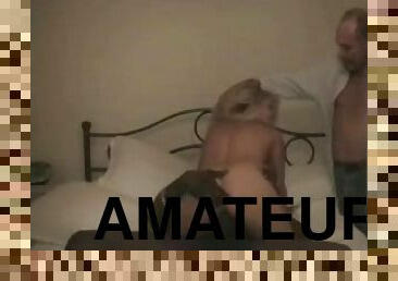 Amateur blonde rides a BBC in homemade cuckold clip