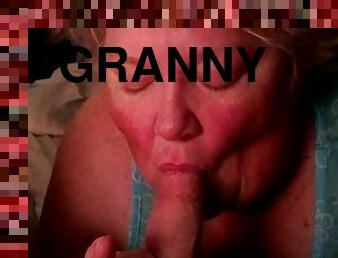 Salacious granny sucks a prick in homemade POV clip