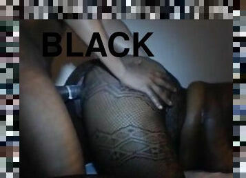 Big-assed black bitch gets fucked doggy style in homemade sex tape