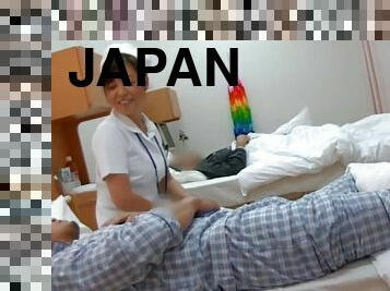 Helpful Japanese nurse offers a patient to drill her twat