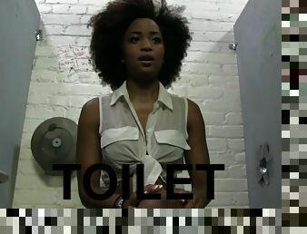 Ivy Sherwood has fun in a toilet in backstage video