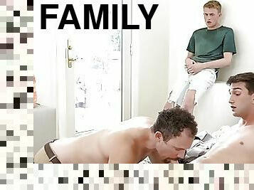 Hot Young Twink Boy Stepbrothers Family Threesome With Uncle