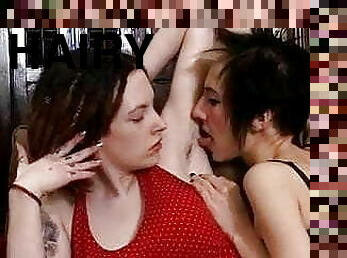 Girls licking armpit