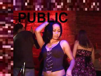 Horny Babes Get Wild In The Club And Flash Their Hot Bodies In Public