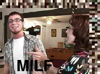 Desirable ginger MILF Mae Victoria gets fucked by cocky nerd