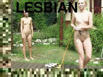 Amazing Alexis Brill And Angie Koks Have Lesbian Sex Outdoors