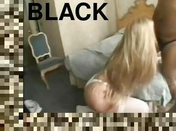 Hot blonde Kelly sucks a black shaft and gets her snatch torn up