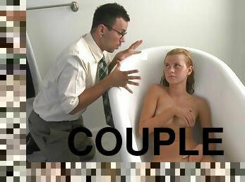 Sex in the bathroom with a desirable blond teen Jessie