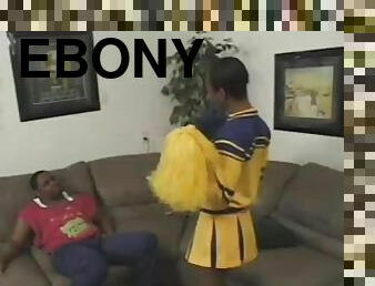 Ebony cheerleader is going for a huge black one