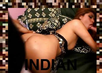 Threesome with Roopa getting fucked in her Indian pussy