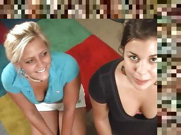 Two Pretty Bitches Do a Threesome with A Guy In a POV Video
