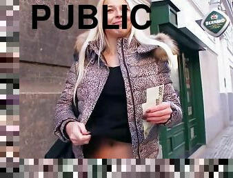 An Amazing Blonde Goes Hardcore For Money In Public