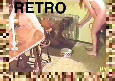 A Woman Humiliates Herself Doing A Threesome In a Retro Video